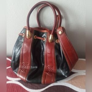 Marino Orlandi Black and Brown Shoulder Bag